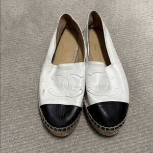 CHANEL Classic Black and White Espadrilles